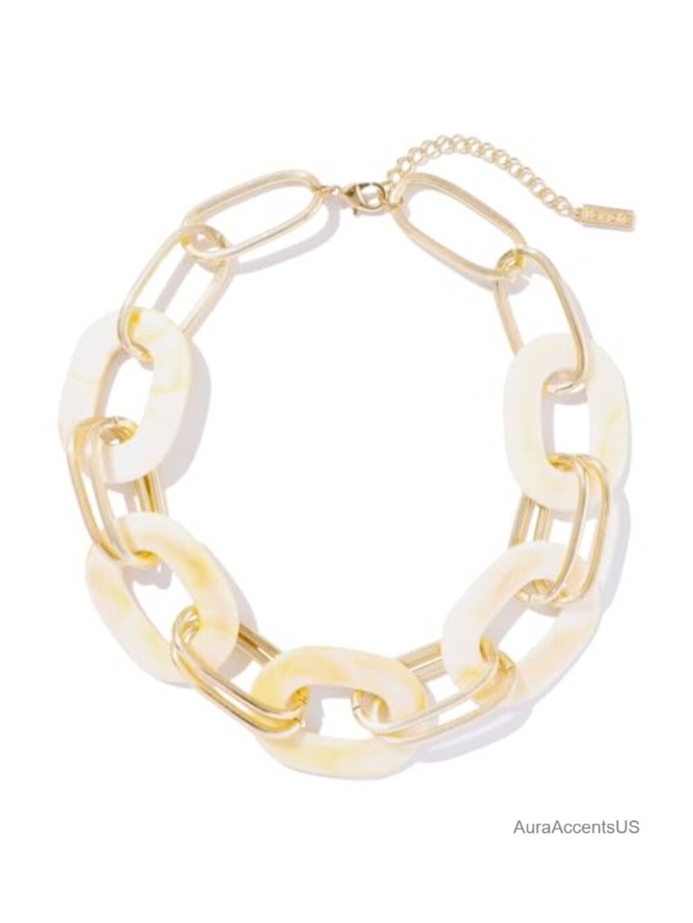 Chunky Acrylic Statement Collar Necklace Big Bold Bib Cuban Chain Lobster Clasp